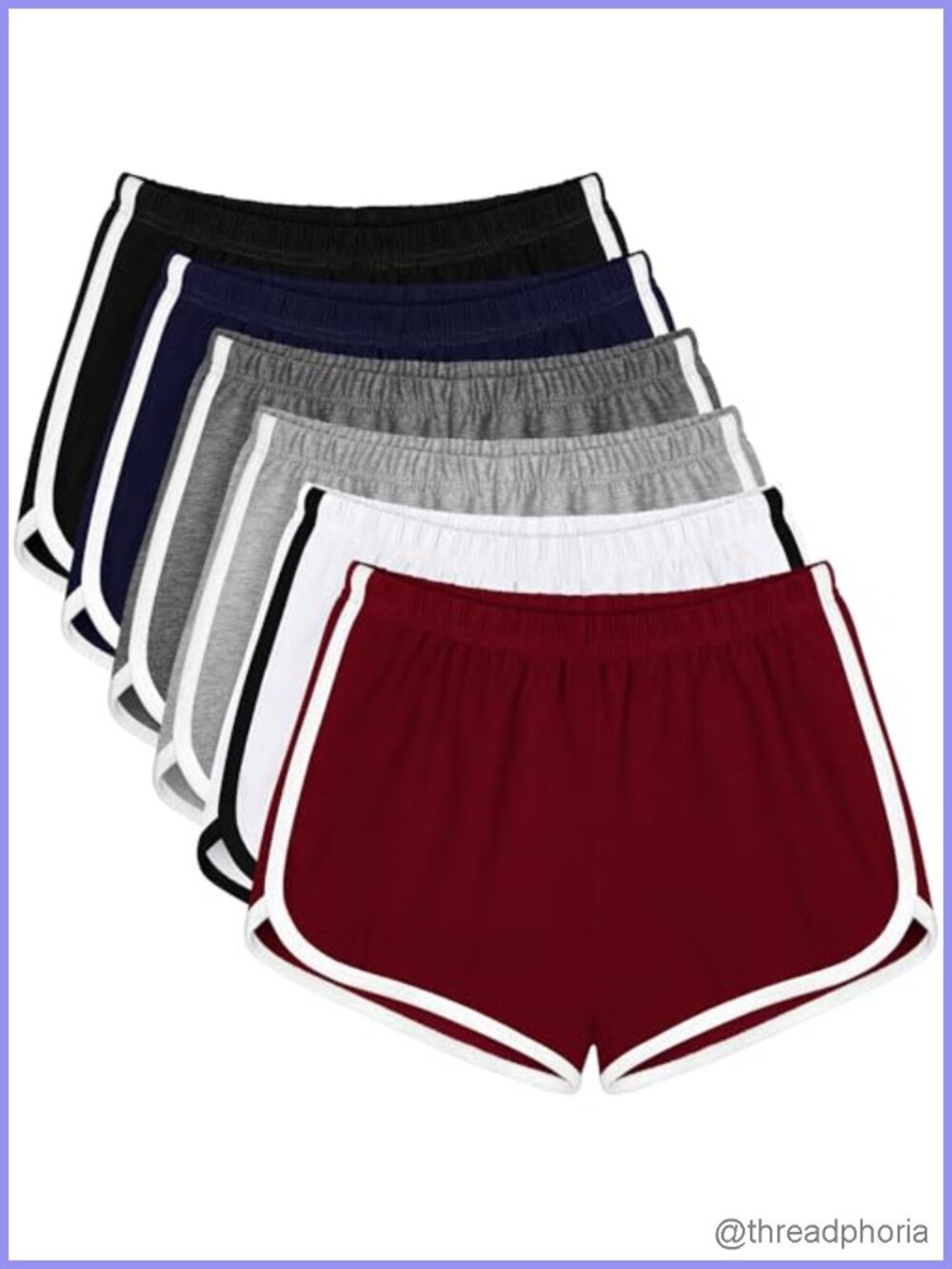 6 Pack Cotton Dance Shorts for Women High Waist Yoga Running Athletic